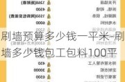 刷墻預(yù)算多少錢一平米-刷墻多少錢包工包料100平