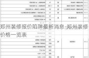 鄭州裝修報價陷阱最新消息-鄭州裝修價格一覽表