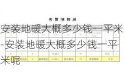 安裝地暖大概多少錢一平米-安裝地暖大概多少錢一平米呢