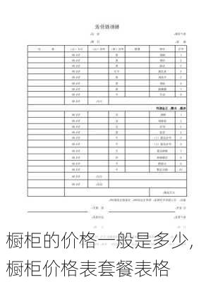 櫥柜的價(jià)格一般是多少,櫥柜價(jià)格表套餐表格