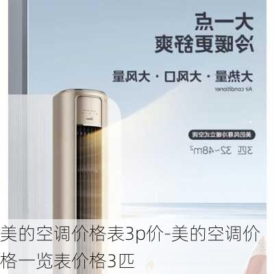 美的空調(diào)價格表3p價-美的空調(diào)價格一覽表價格3匹