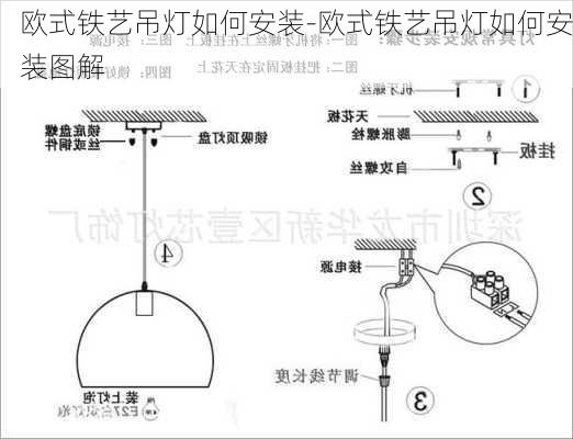 歐式鐵藝吊燈如何安裝-歐式鐵藝吊燈如何安裝圖解