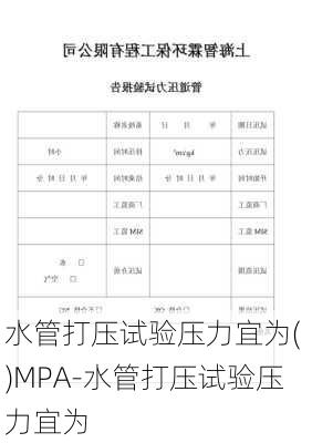 水管打壓試驗(yàn)壓力宜為( )MPA-水管打壓試驗(yàn)壓力宜為