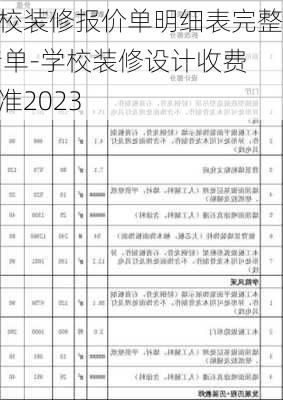 學校裝修報價單明細表完整 清單-學校裝修設(shè)計收費標準2023