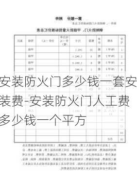 安裝防火門多少錢一套安裝費-安裝防火門人工費多少錢一個平方