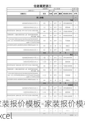 家裝報價模板-家裝報價模板excel