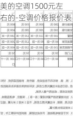 美的空調(diào)1500元左右的-空調(diào)價(jià)格報(bào)價(jià)表