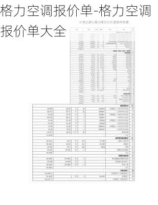 格力空調(diào)報價單-格力空調(diào)報價單大全