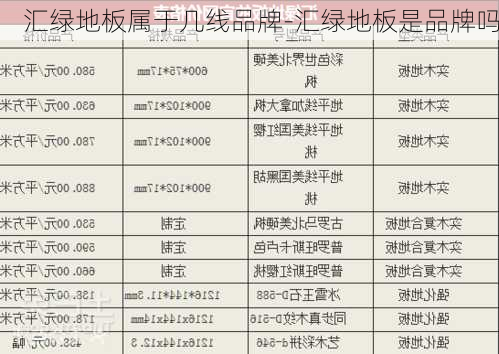 匯綠地板屬于幾線品牌-匯綠地板是品牌嗎