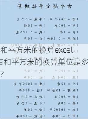 畝和平方米的換算excel-畝和平方米的換算單位是多少?